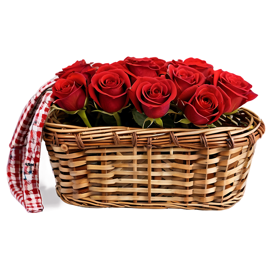 Roses Picnic Basket Png 36