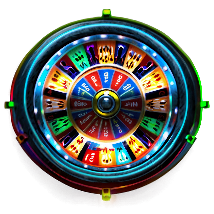 Roulette Wheel Neon Lights Png Ajk