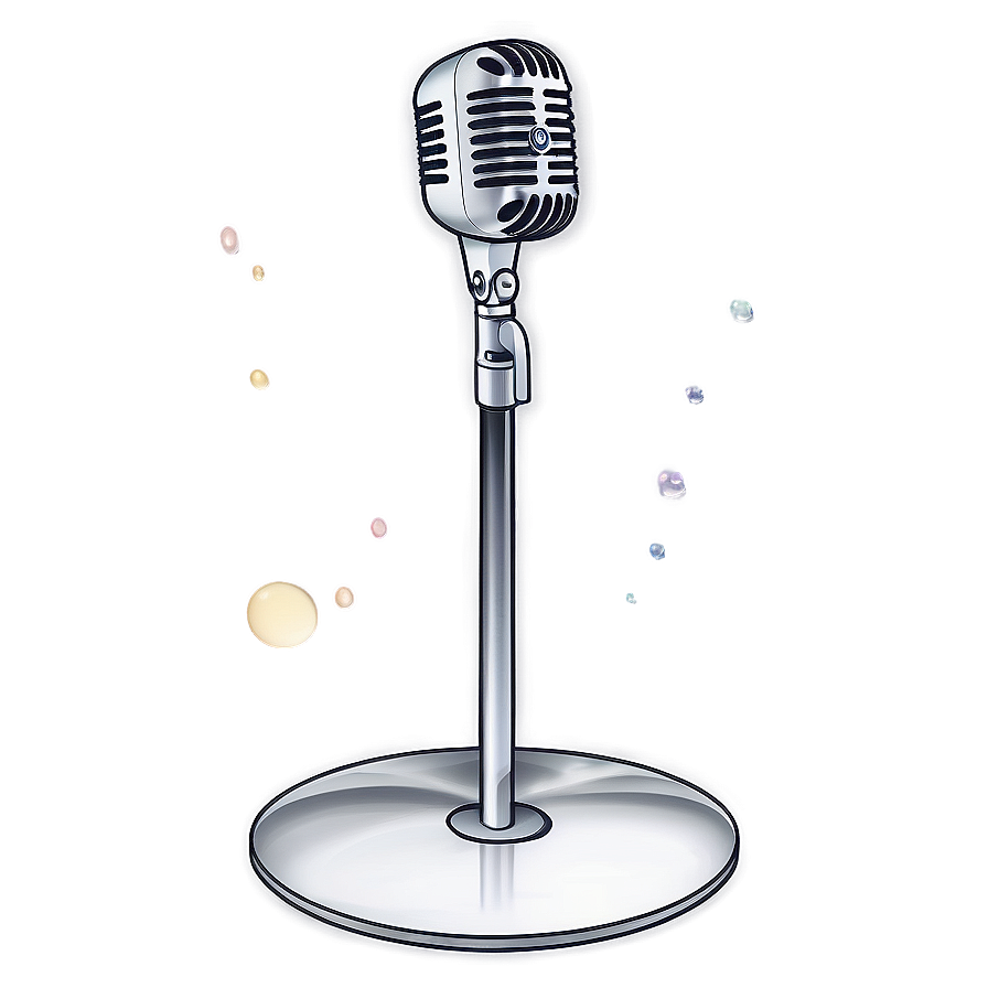 Round Base Microphone On Stand Png 06282024