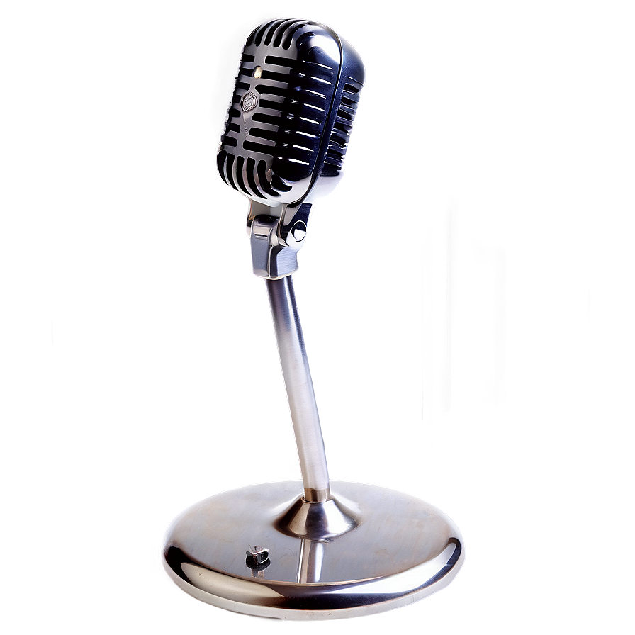 Round Base Microphone On Stand Png 06282024