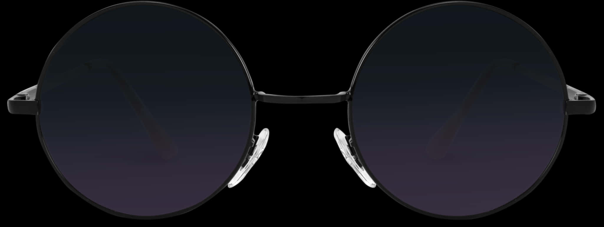 Round Black Sunglasses Isolated
