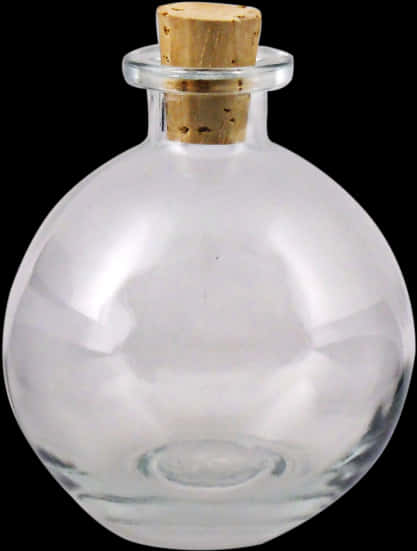 Round Glass Bottlewith Cork Stopper