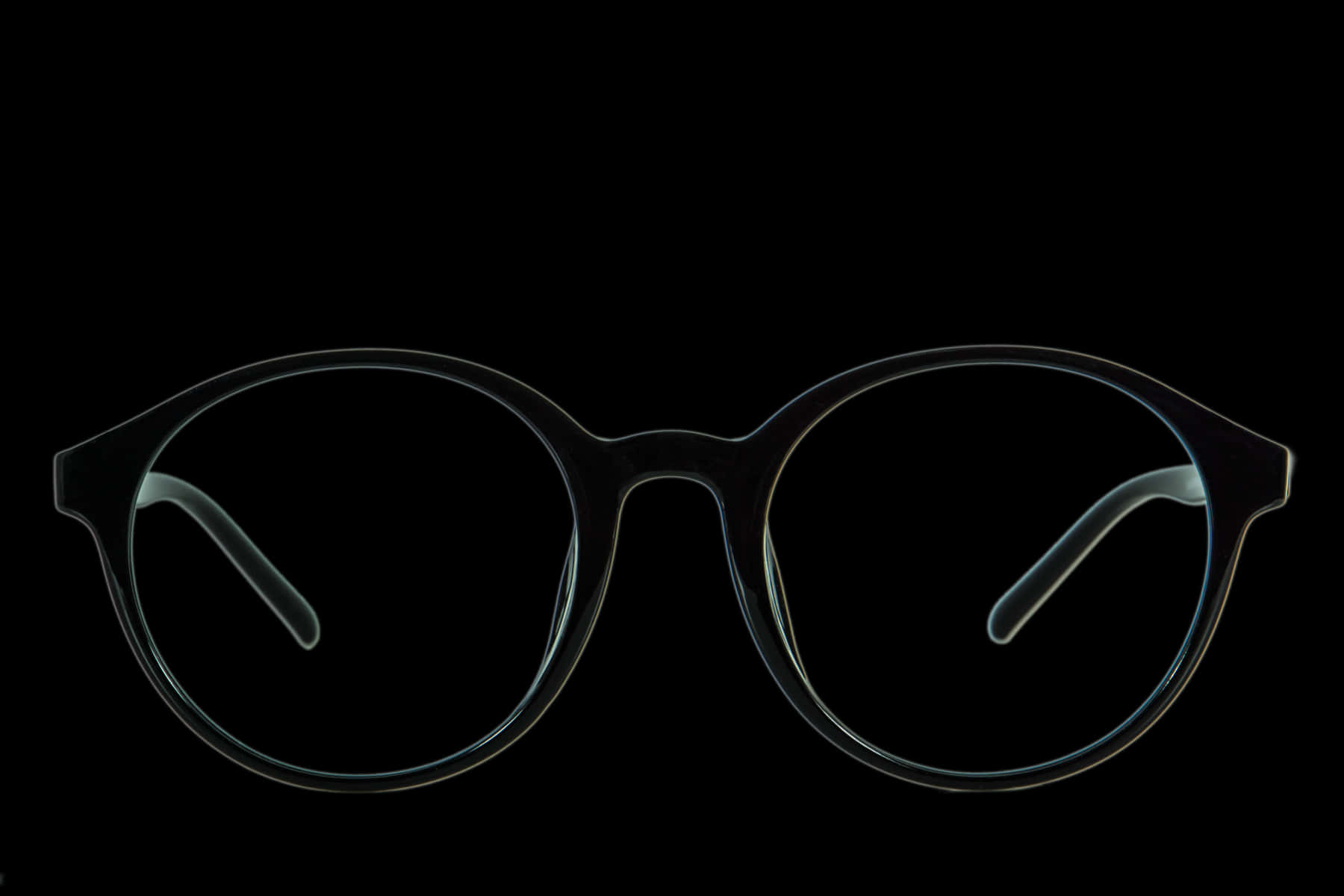 Round Glasses Black Background