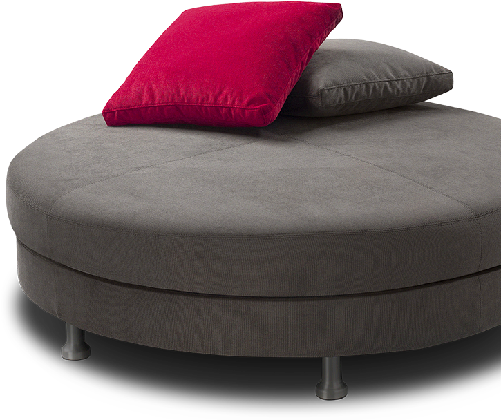Round Modern Ottomanwith Cushions