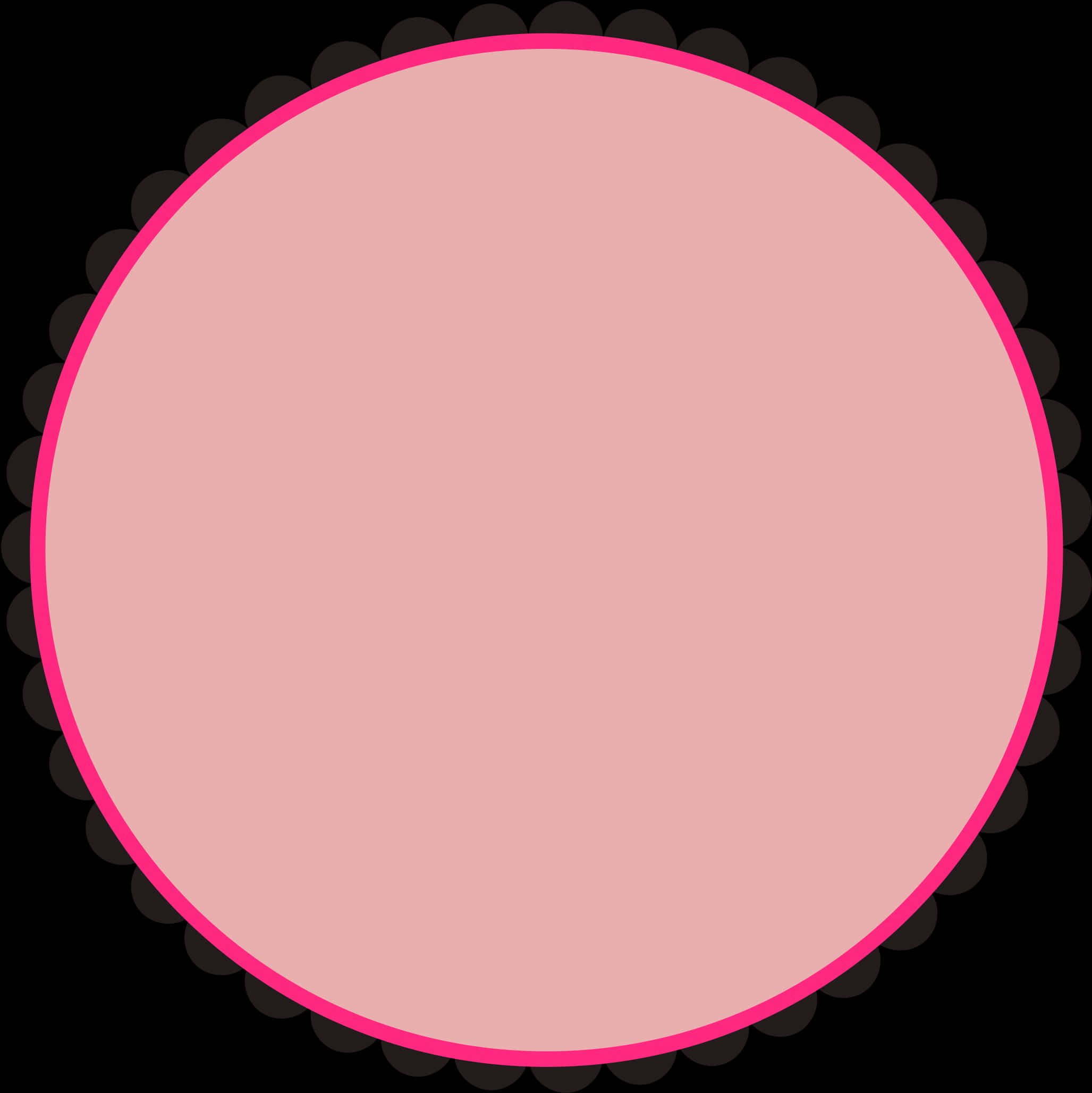 Round Pink Framewith Scalloped Edge