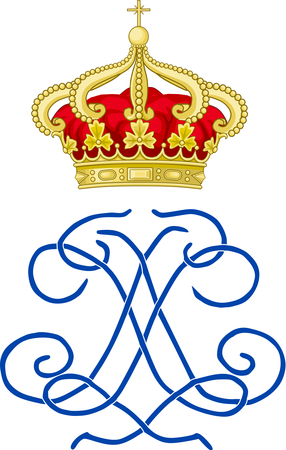 Royal Crownand Monogram Vector Illustration