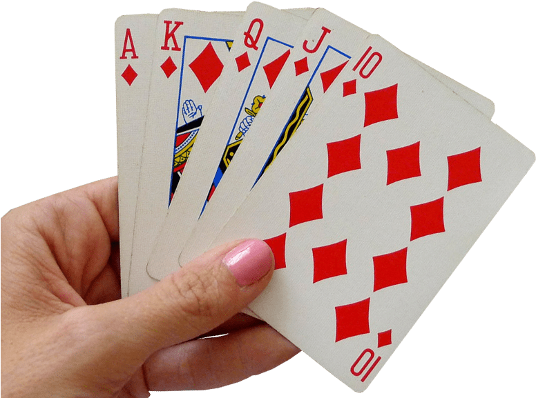 Royal Flush Diamonds Hand Poker