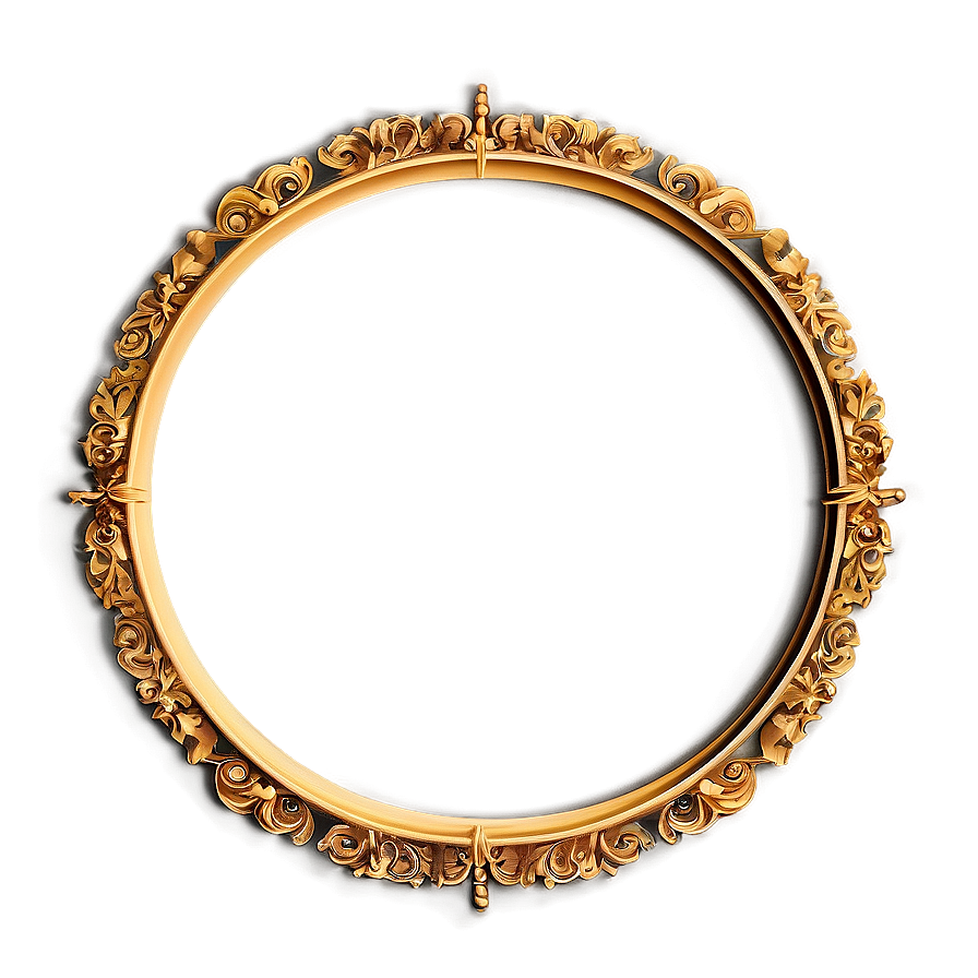 Royal Gold Circle Frame Design Png 06262024