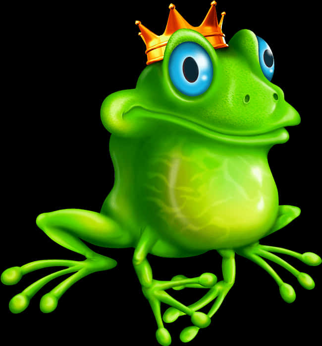 Royal Green Frog Cartoon