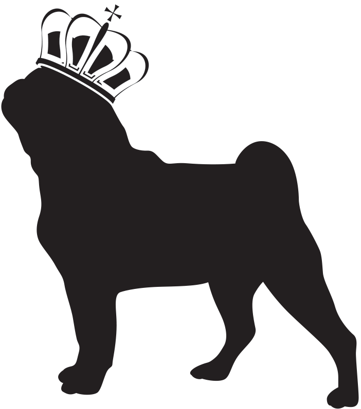 Royal Pug Silhouettewith Crown