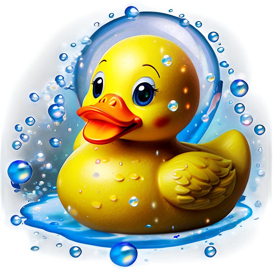 Rubber Duck With Bubbles Png 06132024