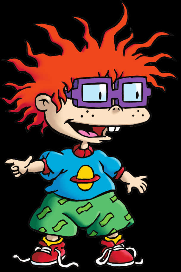 Rugrats Character With Red Hairand Glasses