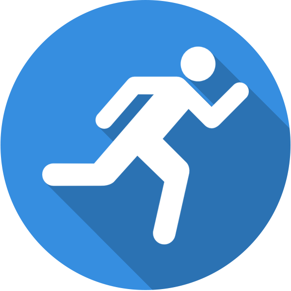 Running Person Icon Blue Circle