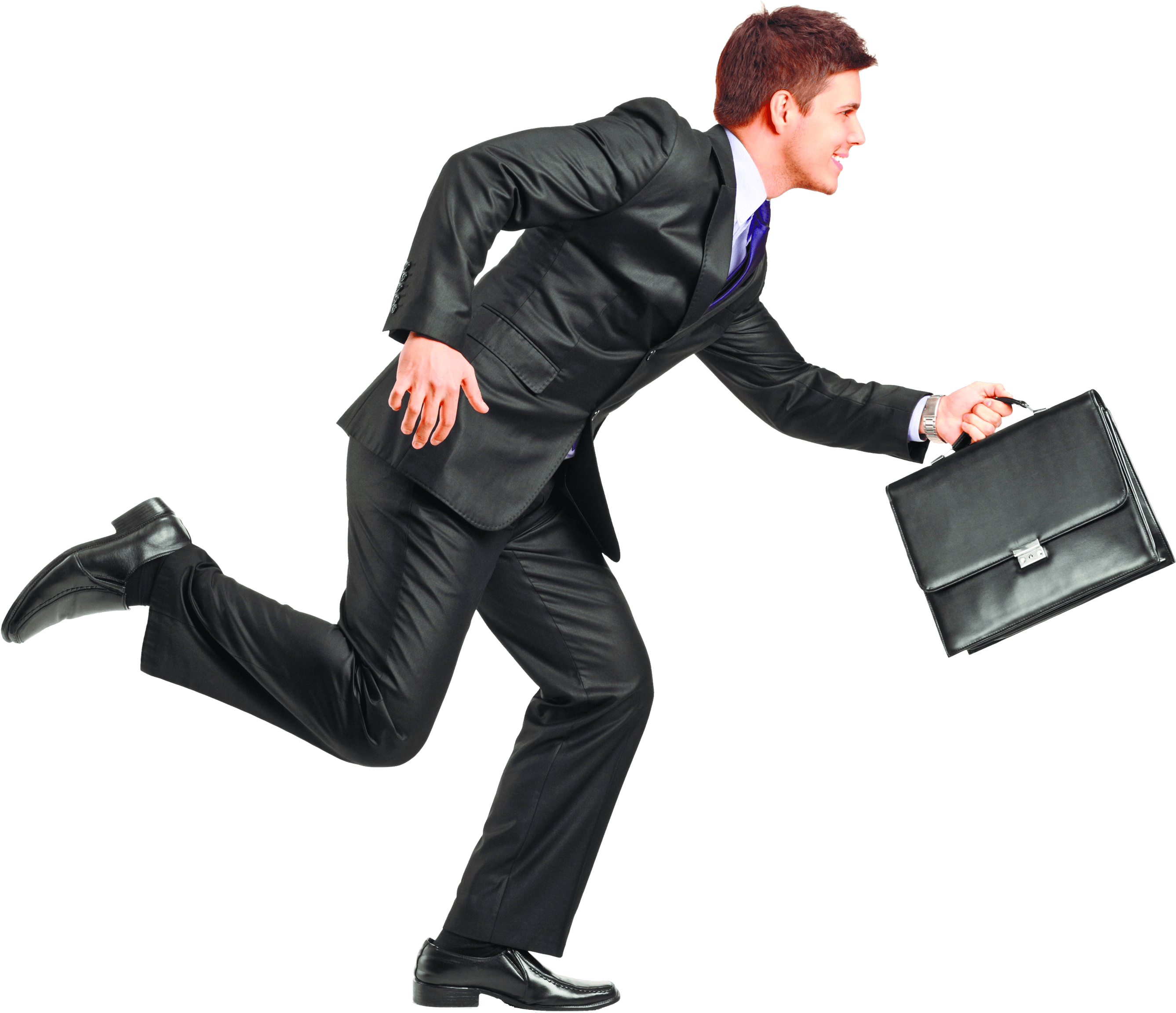 Rushing Businessmanwith Briefcase