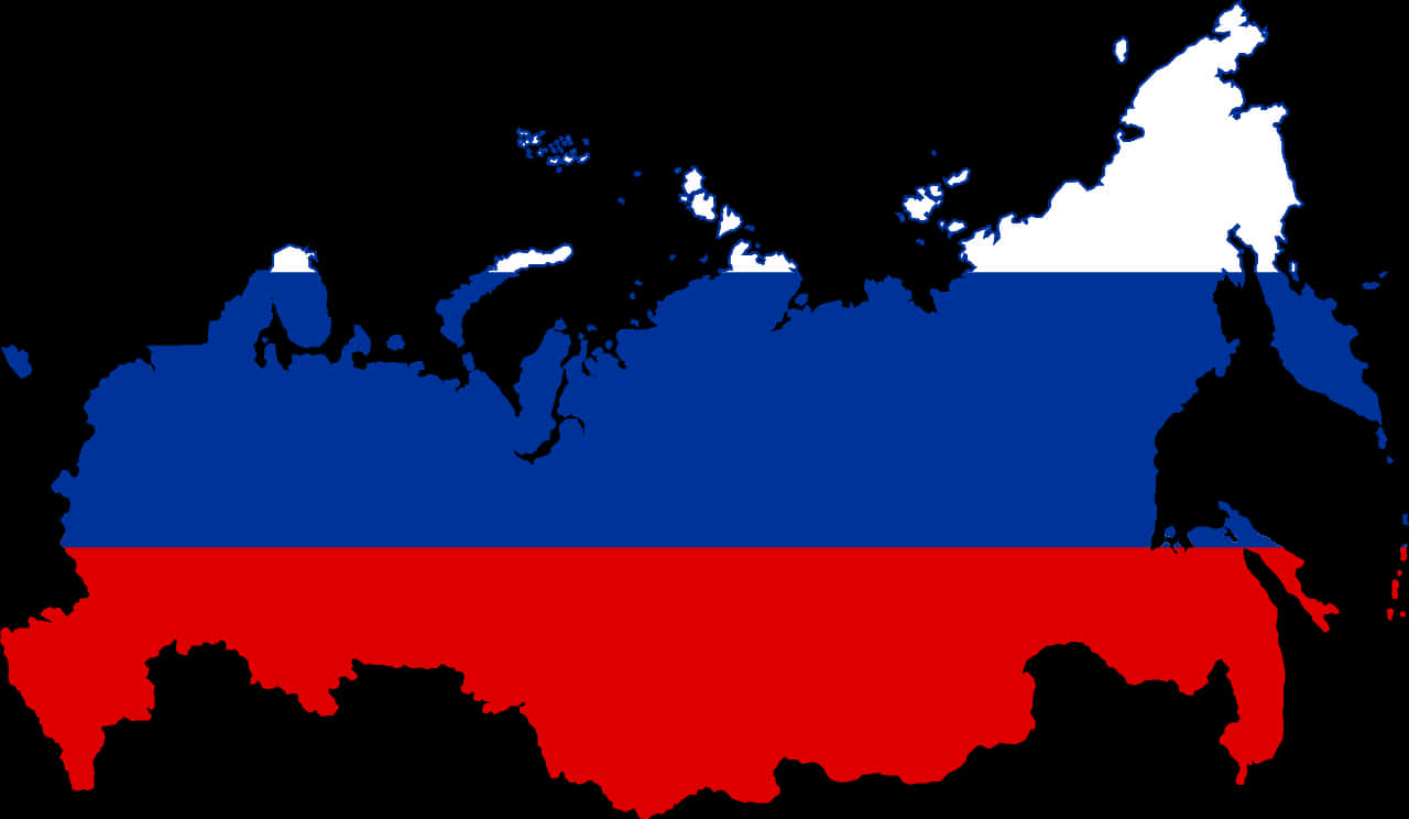 Russia Flag Map Silhouette