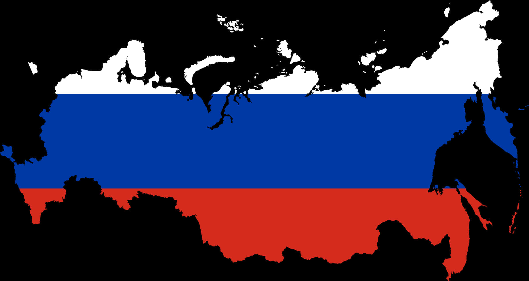 Russia Flag Map Silhouette