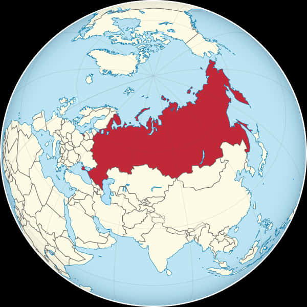 Russia Highlighted World Map