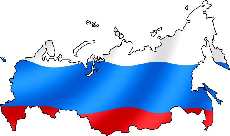 Russia Map Flag Overlay