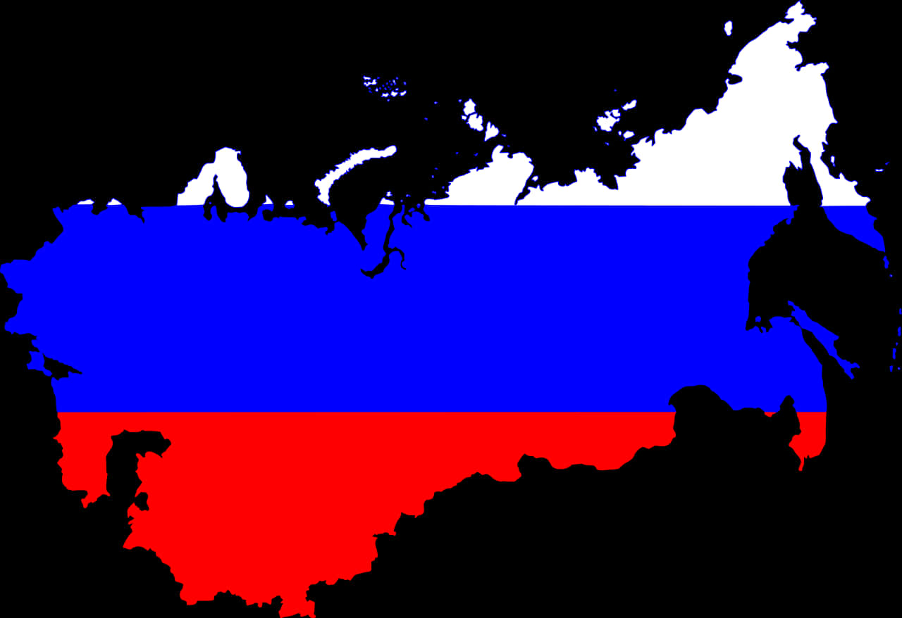 Russia Map Flag Overlay