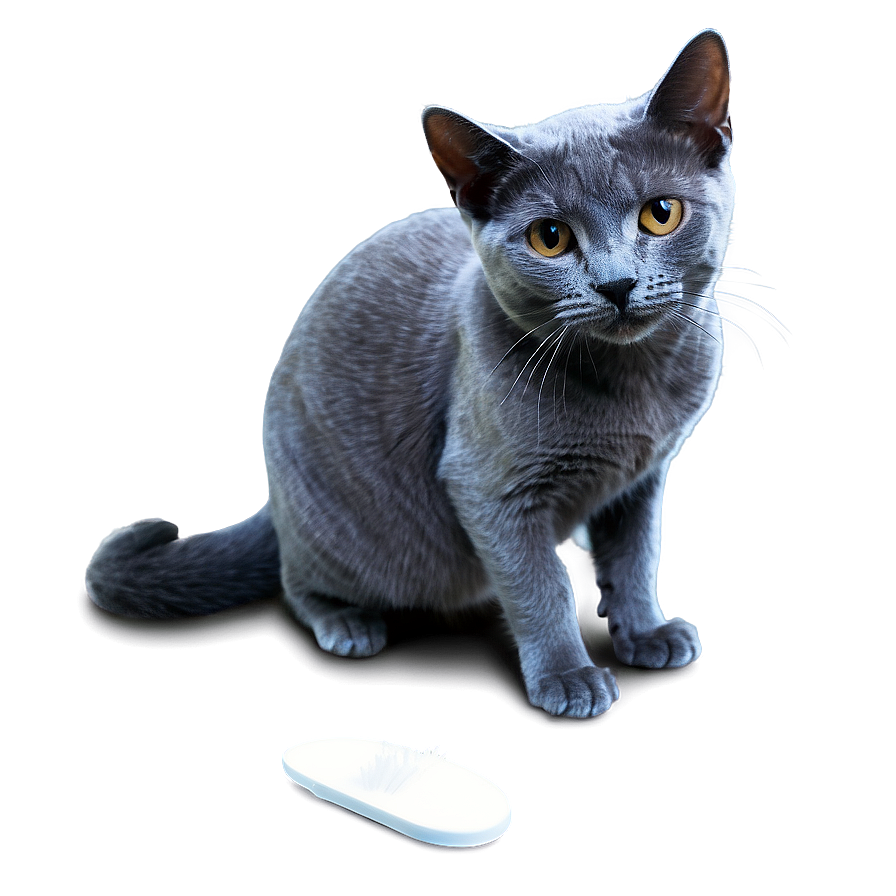 Russian Blue Cat Grooming Png 06272024