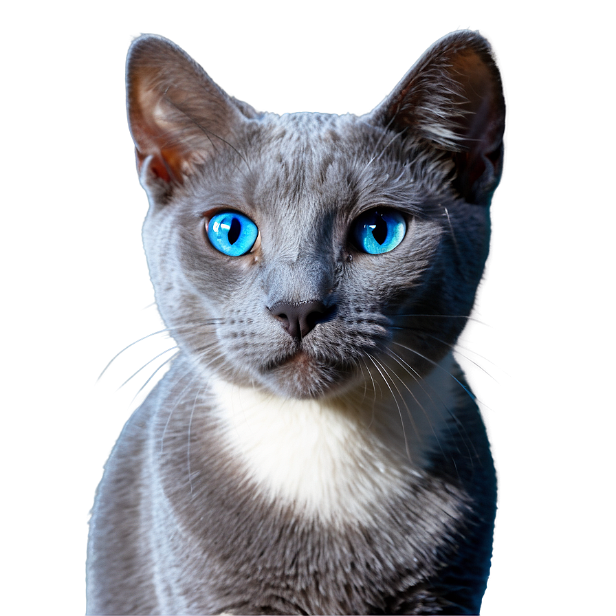 Russian Blue Cat In Sunlight Png 43