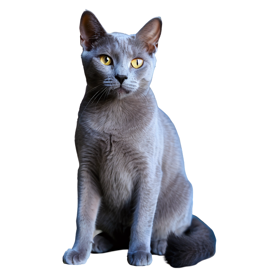 Russian Blue Cat With Soft Fur Png 06272024