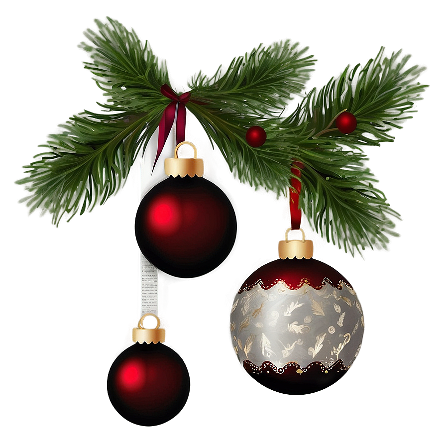 Rustic Christmas Ornaments Png Bww80