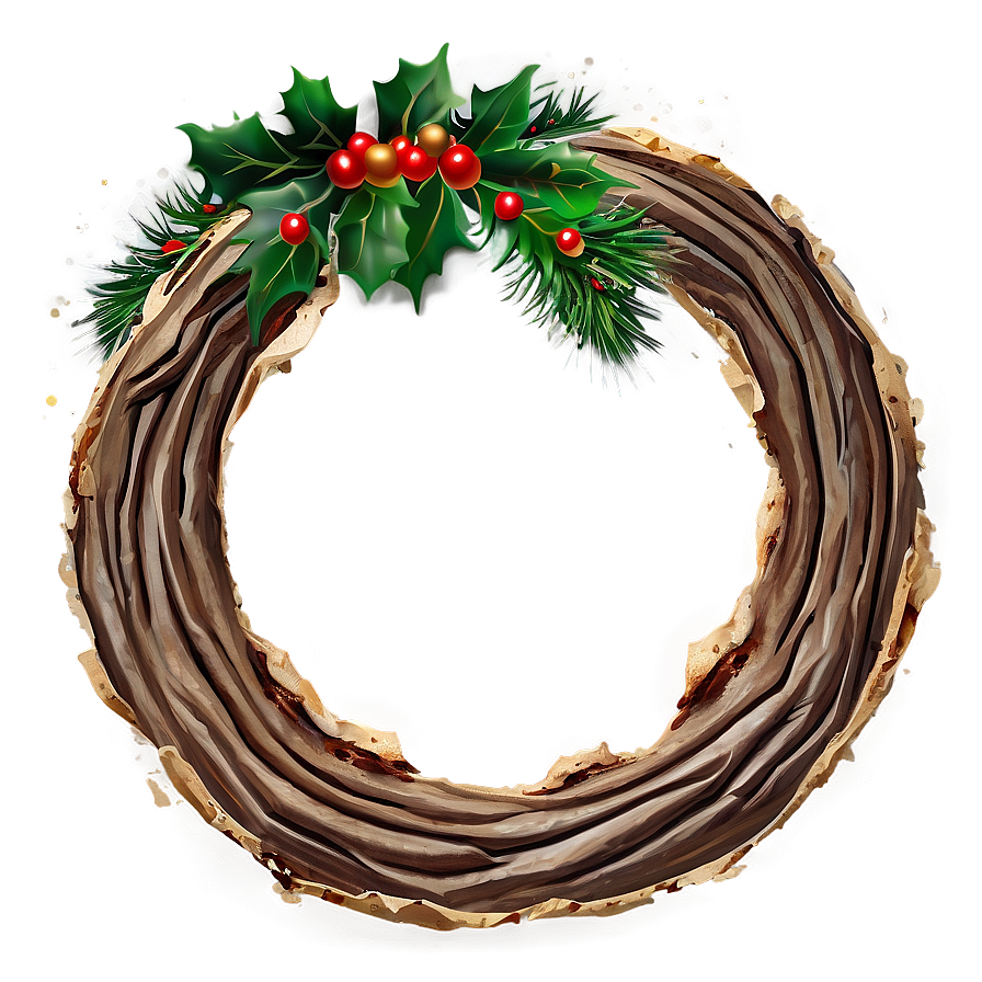 Rustic Christmas Wreath Png 05232024