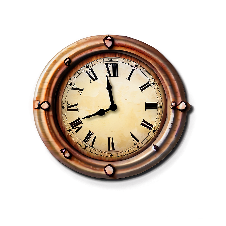 Rustic Clock Clipart Png 06262024