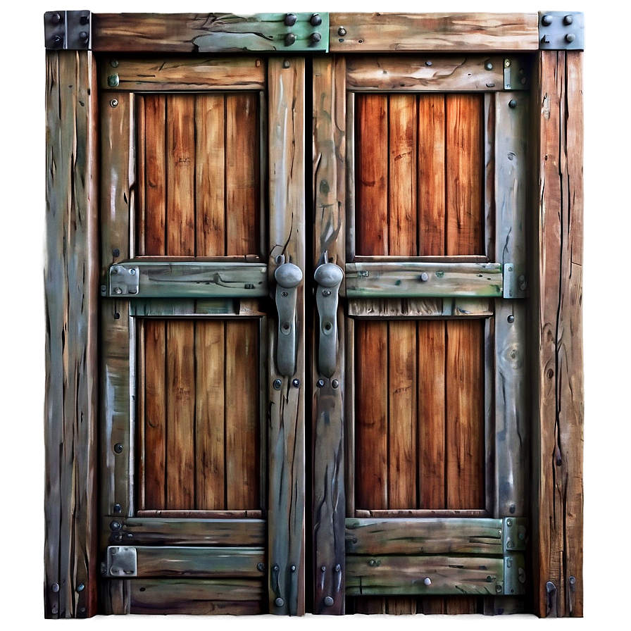 Rustic Closed Door Illustration Png Sqf