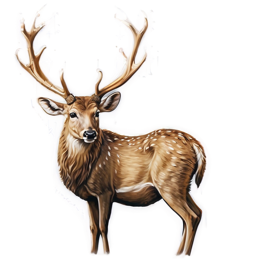 Rustic Deer Sketch Png 64