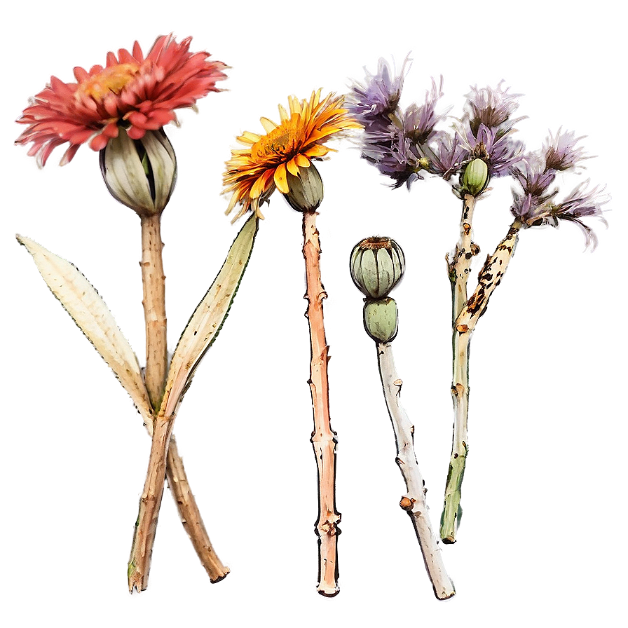 Rustic Dry Flowers Png Jht6