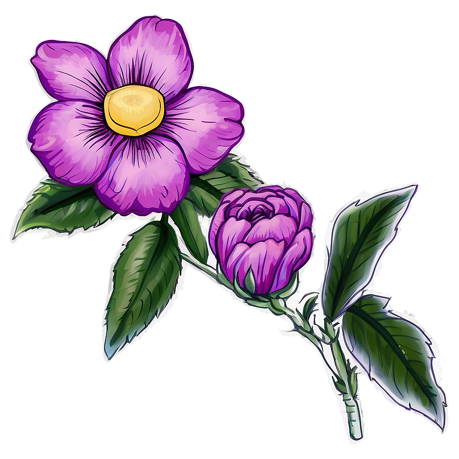 Rustic Flower Drawing Png 06252024