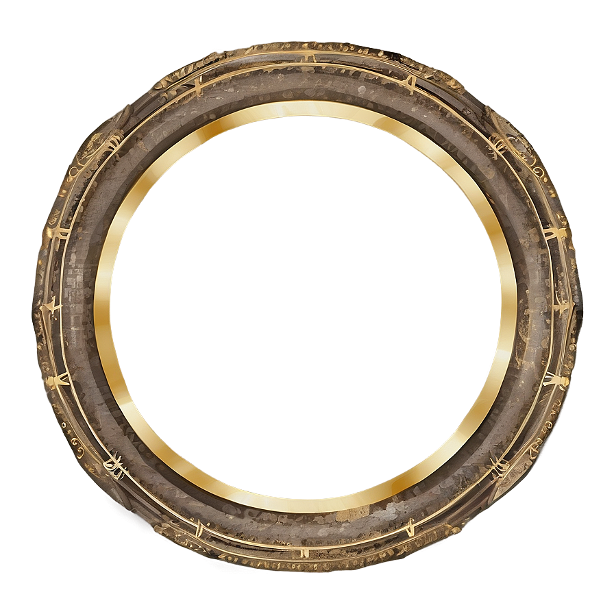 Rustic Gold Circle Frame Png Xdm