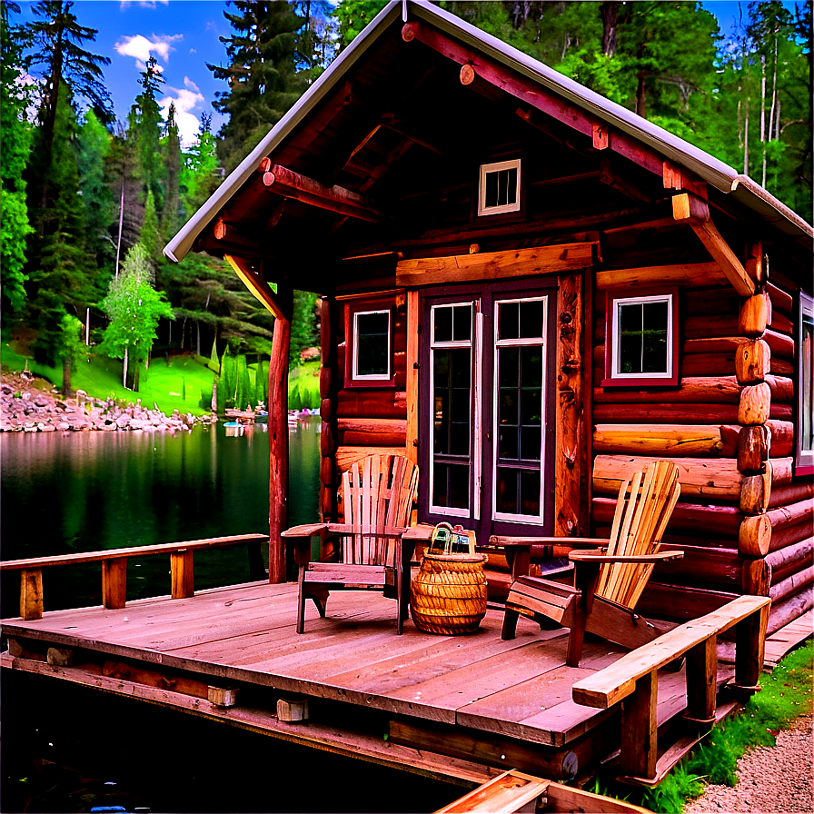 Rustic Lake Cabin Life Png 06282024