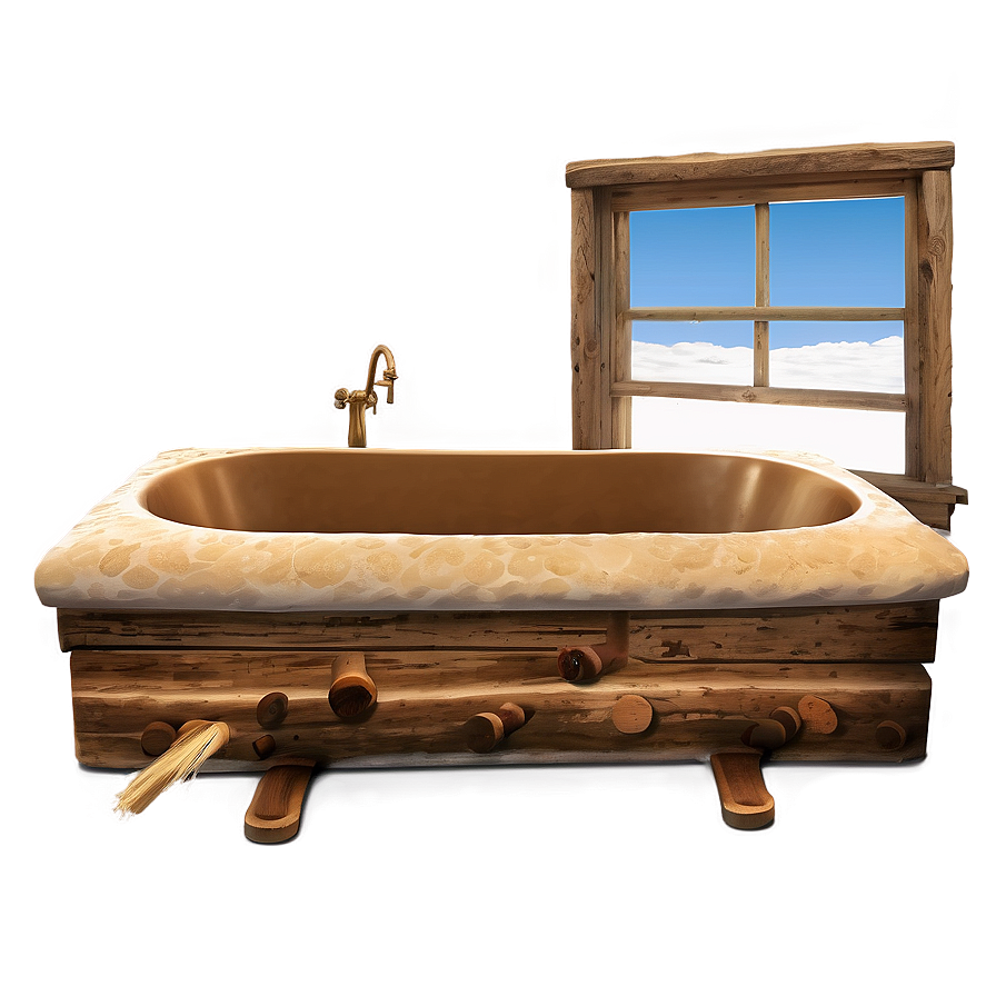 Rustic Log Cabin Bathtub Png 74