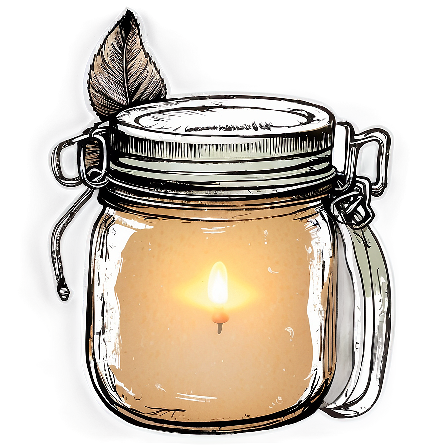 Rustic Mason Jar Candle Png 05242024