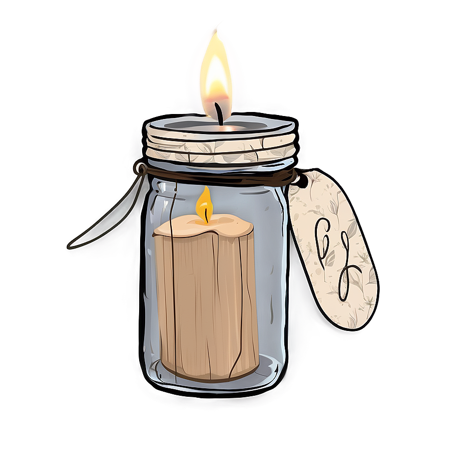 Rustic Mason Jar Candle Png Bkv