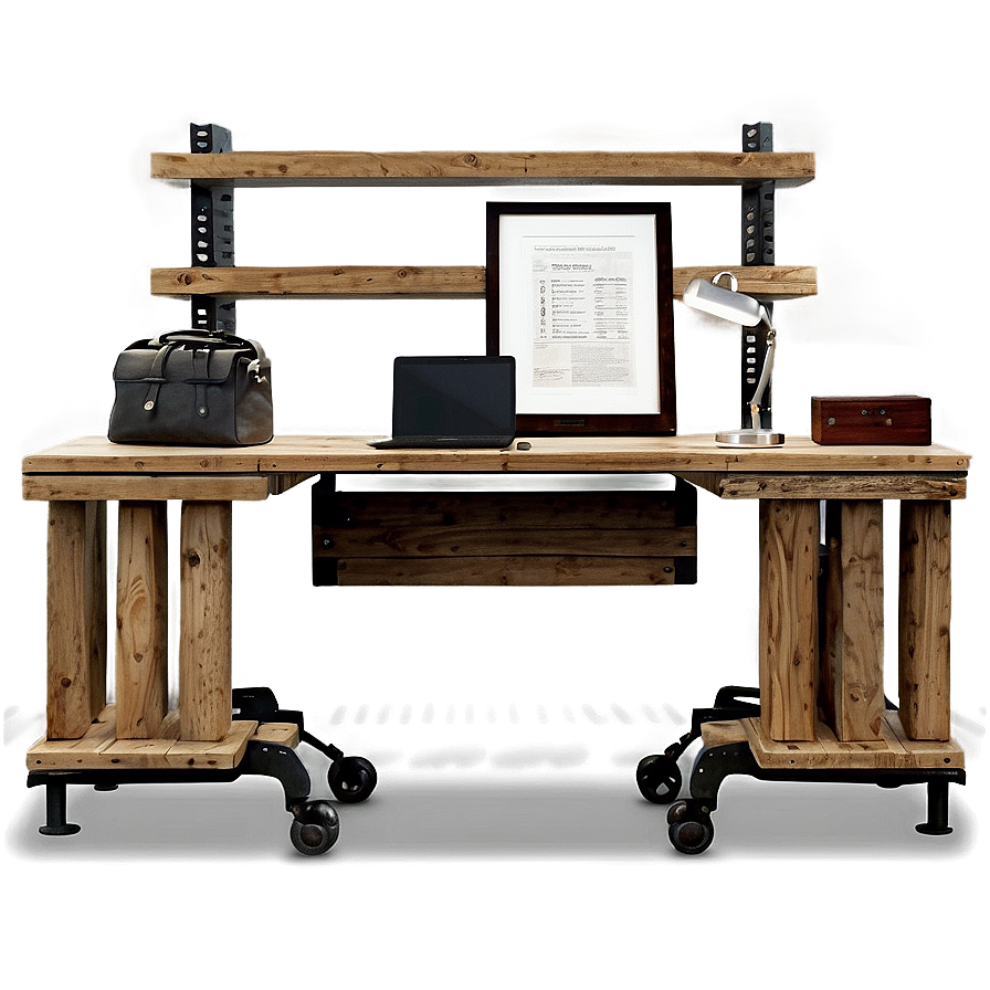 Rustic Office Desk Png 06262024