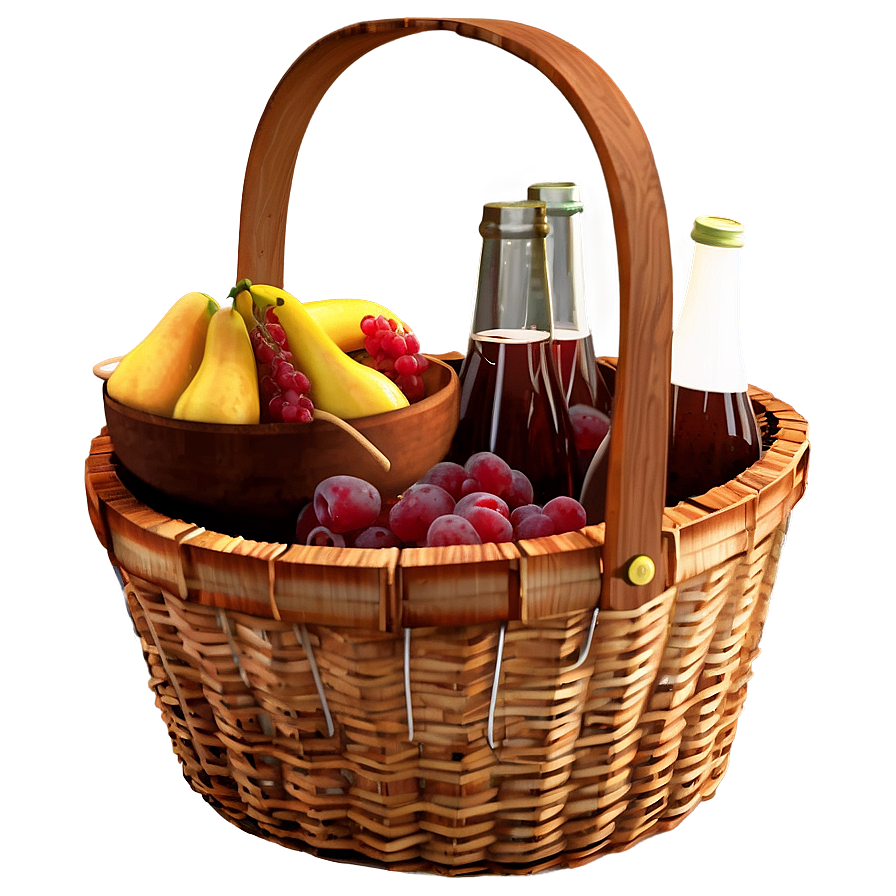 Rustic Picnic Basket Png Prb