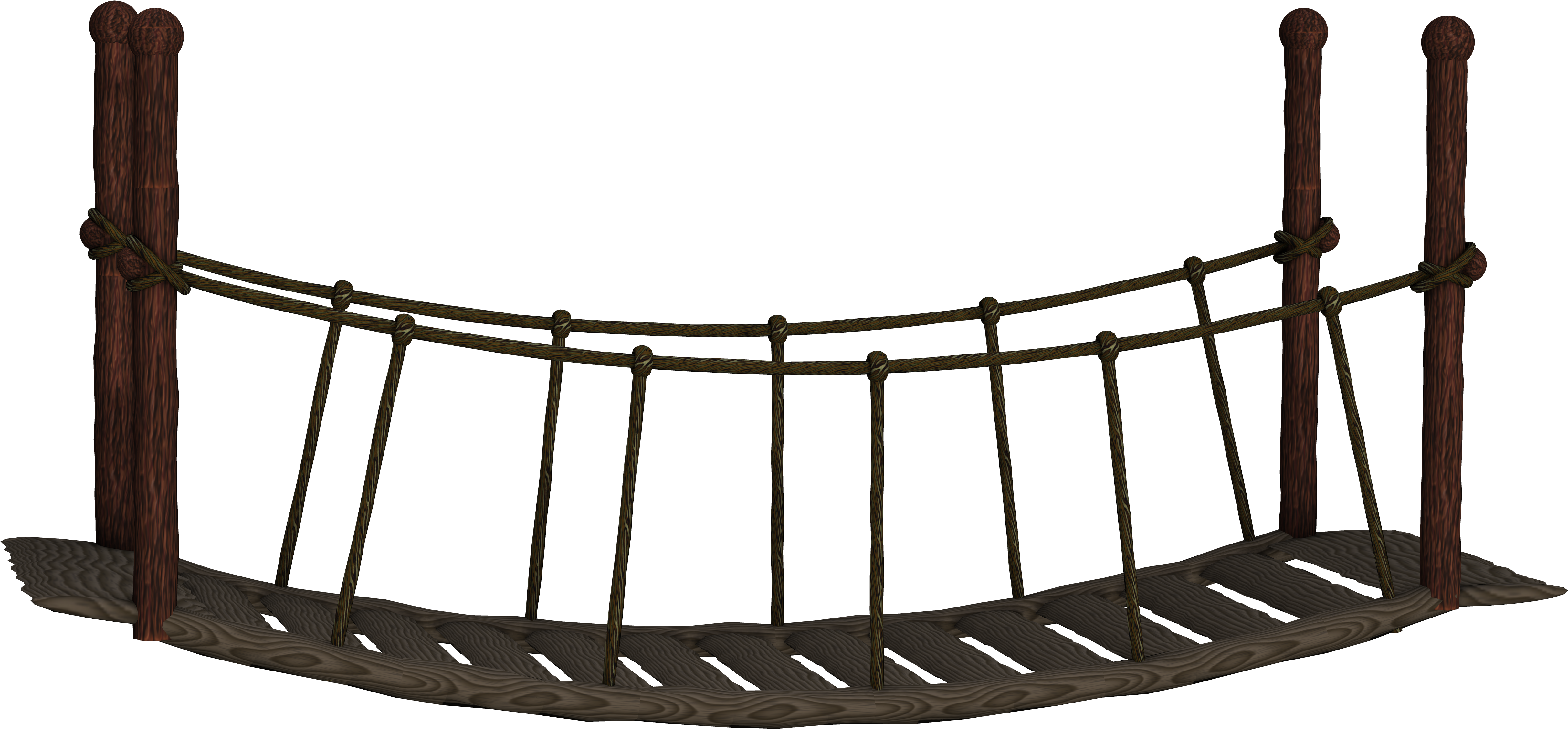 Rustic Rope Bridge3 D Model