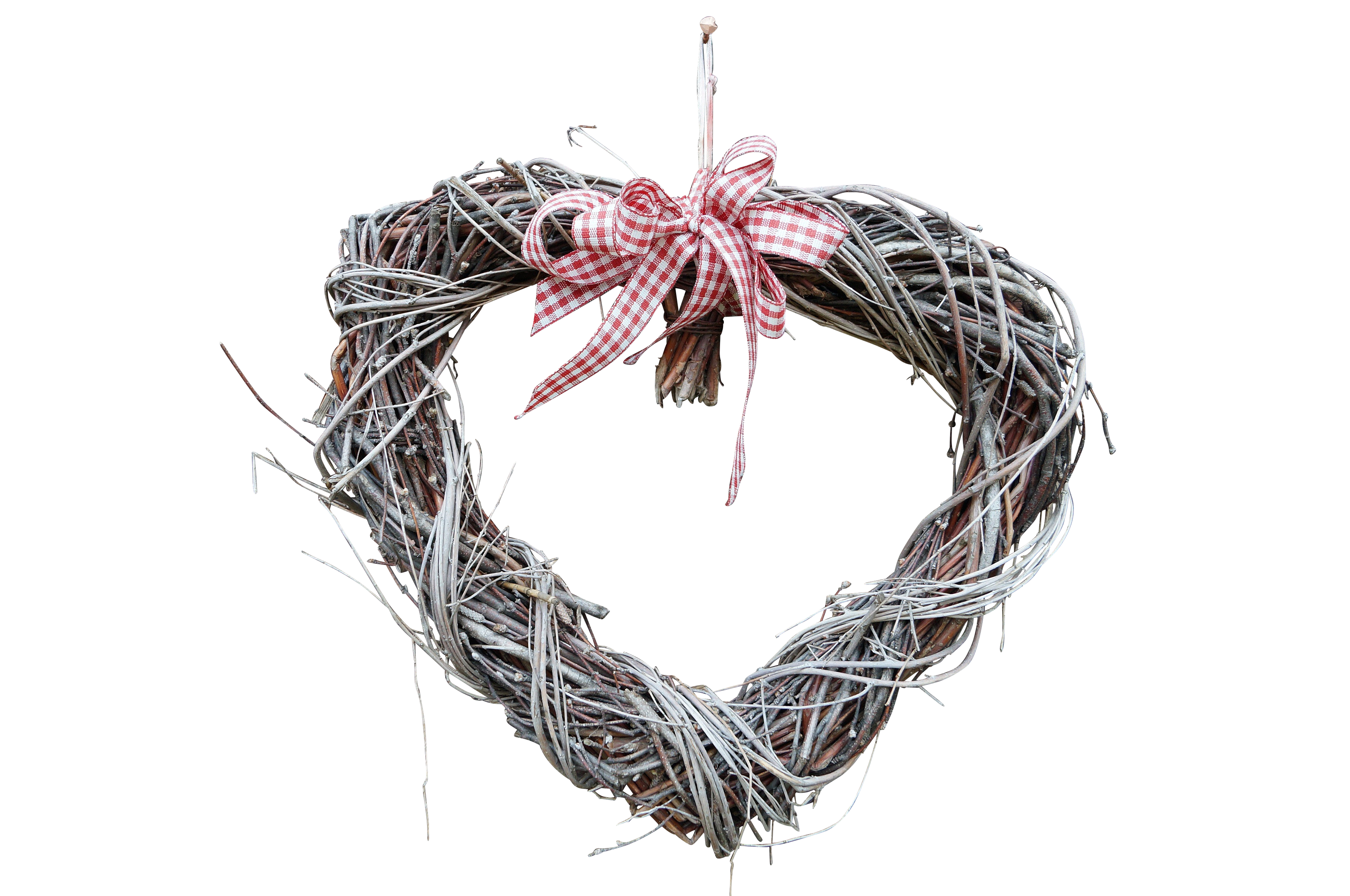 Rustic Twig Heartwith Bow