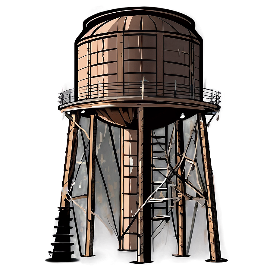 Rustic Water Tower Design Png Diu50