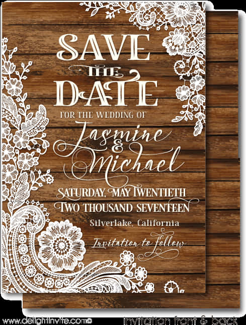 Rustic Wedding Save The Date Invitation