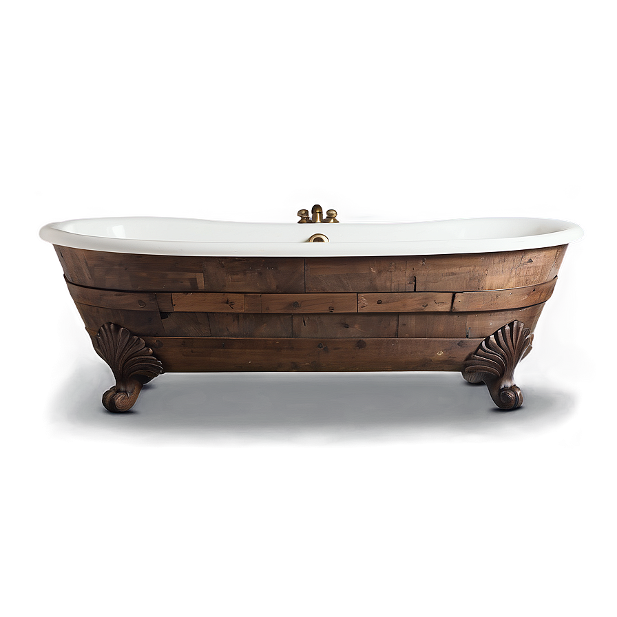 Rustic Wooden Bath Tub Png Sjm