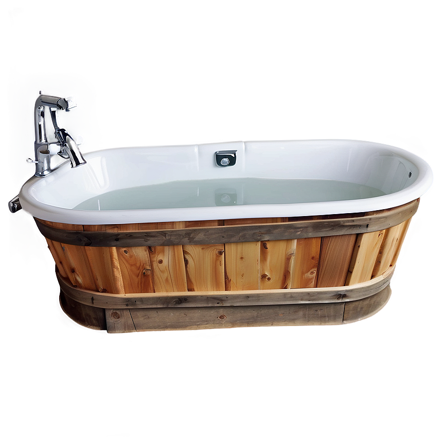 Rustic Wooden Bath Tub Png Tlj