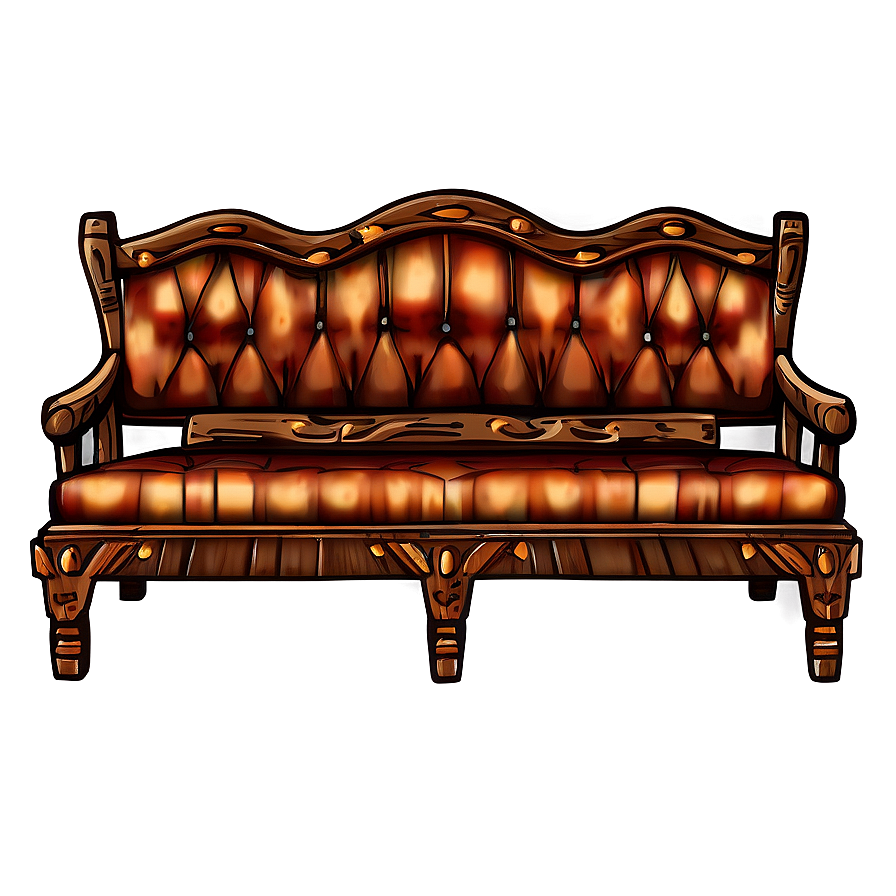 Rustic Wooden Couch Png Gio3