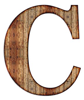 Rustic Wooden Letter C