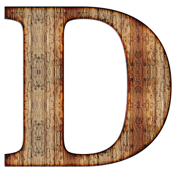 Rustic Wooden Letter D