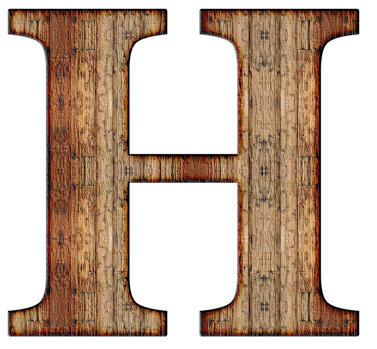 Rustic Wooden Letter H